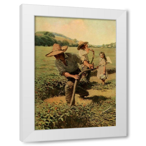 Harvesting White Modern Wood Framed Art Print by Wyeth, Newell