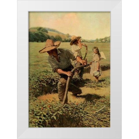 Harvesting White Modern Wood Framed Art Print by Wyeth, Newell
