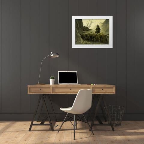 The Mexican Greaser White Modern Wood Framed Art Print by Wyeth, Newell