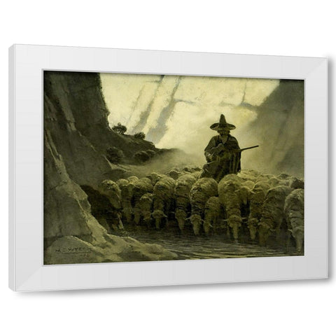 The Mexican Greaser White Modern Wood Framed Art Print by Wyeth, Newell