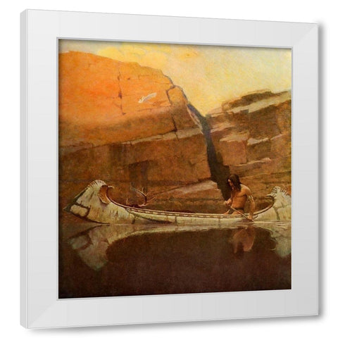 Moods-Autumn White Modern Wood Framed Art Print by Wyeth, Newell