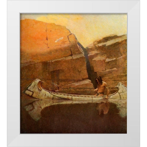 Moods-Autumn White Modern Wood Framed Art Print by Wyeth, Newell
