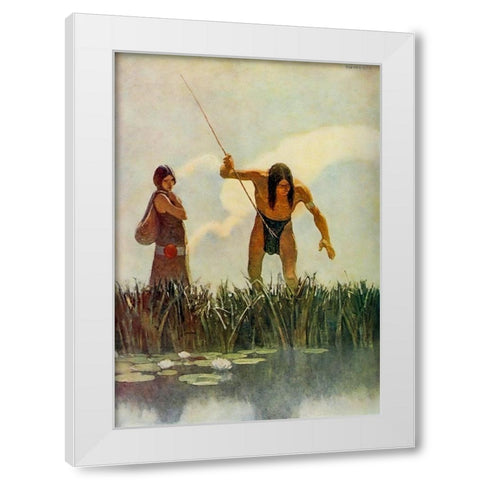 A primitive spearman White Modern Wood Framed Art Print by Wyeth, Newell