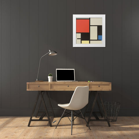 Composition 1921 White Modern Wood Framed Art Print by Mondrian, Piet