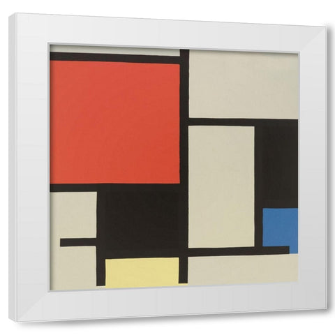 Composition 1921 White Modern Wood Framed Art Print by Mondrian, Piet