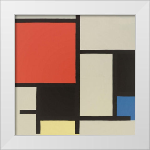 Composition 1921 White Modern Wood Framed Art Print by Mondrian, Piet