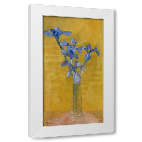 Irises 1910 White Modern Wood Framed Art Print by Mondrian, Piet