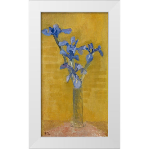 Irises 1910 White Modern Wood Framed Art Print by Mondrian, Piet