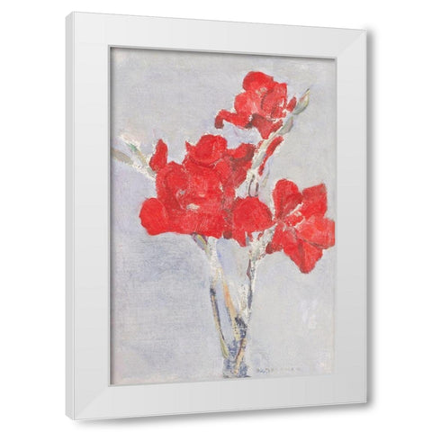 Red Gladioli White Modern Wood Framed Art Print by Mondrian, Piet