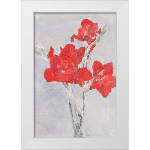 Red Gladioli White Modern Wood Framed Art Print by Mondrian, Piet