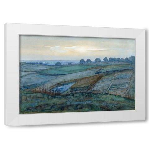 Landscape near Arnhem White Modern Wood Framed Art Print by Mondrian, Piet