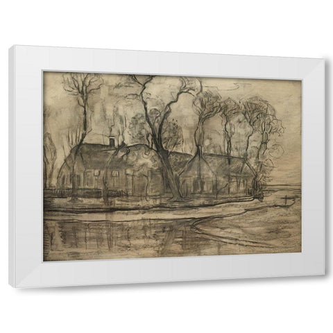 Farm Near Duivendrecht-The Sea White Modern Wood Framed Art Print by Mondrian, Piet