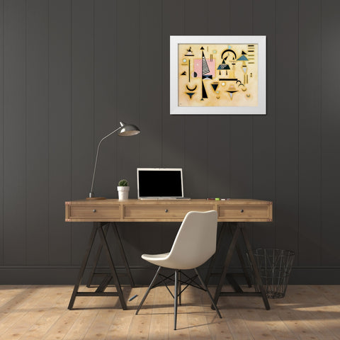 Decisive Rose 1932 White Modern Wood Framed Art Print by Kandinsky, Wassily