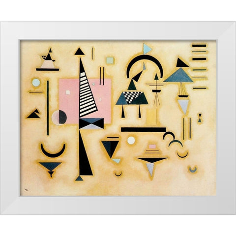 Decisive Rose 1932 White Modern Wood Framed Art Print by Kandinsky, Wassily