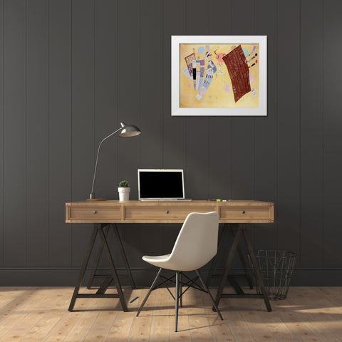 Delicate Tensions 1942 White Modern Wood Framed Art Print by Kandinsky, Wassily