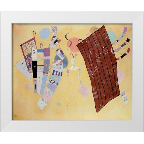 Delicate Tensions 1942 White Modern Wood Framed Art Print by Kandinsky, Wassily