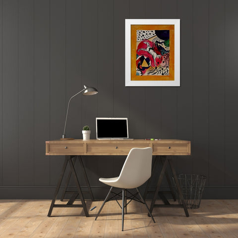 Design for cover of Blaue Reiter 1911 White Modern Wood Framed Art Print by Kandinsky, Wassily