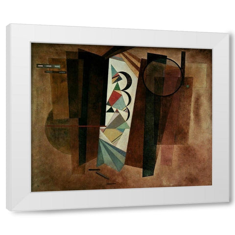 Development in Brown 1933 White Modern Wood Framed Art Print by Kandinsky, Wassily