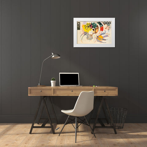 Dominant curve 1936 White Modern Wood Framed Art Print by Kandinsky, Wassily