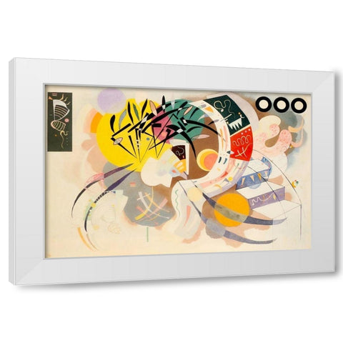 Dominant curve 1936 White Modern Wood Framed Art Print by Kandinsky, Wassily