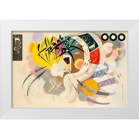 Dominant curve 1936 White Modern Wood Framed Art Print by Kandinsky, Wassily