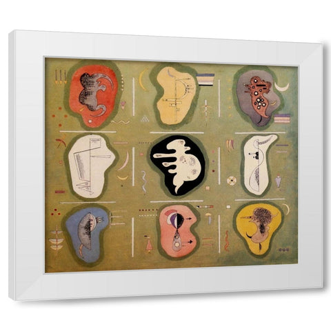 Graceful Ascent 1934 White Modern Wood Framed Art Print by Kandinsky, Wassily