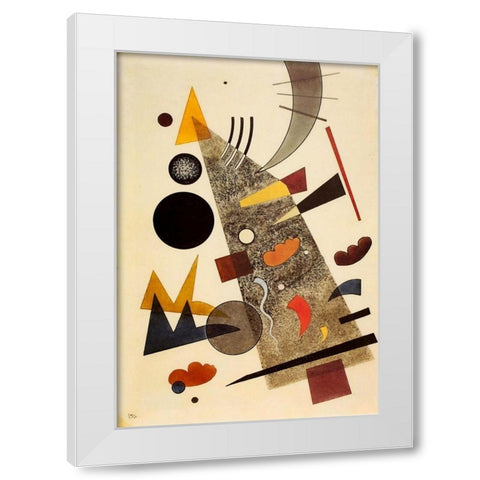 Grey 1924 White Modern Wood Framed Art Print by Kandinsky, Wassily