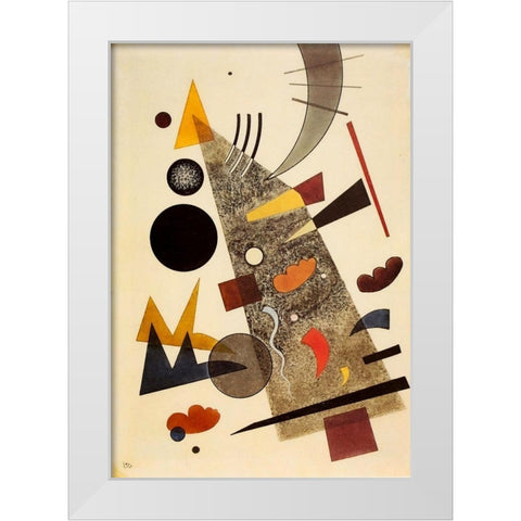Grey 1924 White Modern Wood Framed Art Print by Kandinsky, Wassily