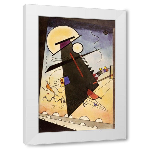 Grey morning 1924 White Modern Wood Framed Art Print by Kandinsky, Wassily