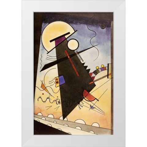 Grey morning 1924 White Modern Wood Framed Art Print by Kandinsky, Wassily