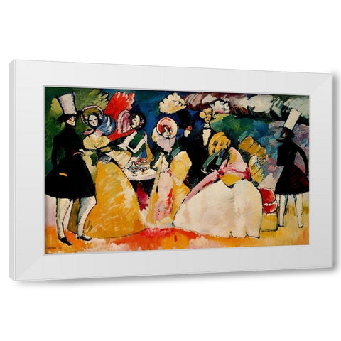 Group in crinolines 1909 White Modern Wood Framed Art Print by Kandinsky, Wassily