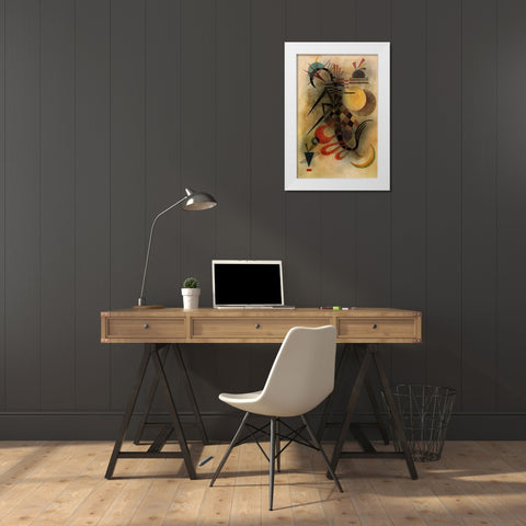 Hard but Soft 1927 White Modern Wood Framed Art Print by Kandinsky, Wassily