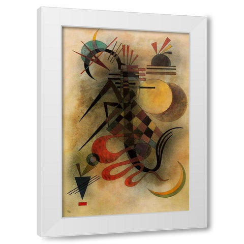 Hard but Soft 1927 White Modern Wood Framed Art Print by Kandinsky, Wassily