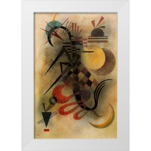 Hard but Soft 1927 White Modern Wood Framed Art Print by Kandinsky, Wassily