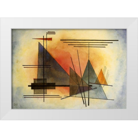 Heating up 1927 White Modern Wood Framed Art Print by Kandinsky, Wassily
