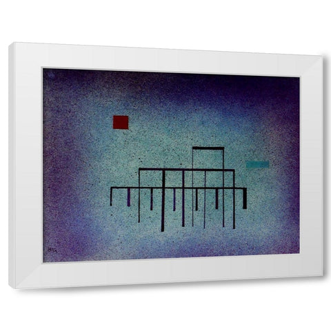 Horizontal Blue 1929 White Modern Wood Framed Art Print by Kandinsky, Wassily