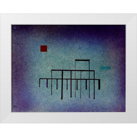 Horizontal Blue 1929 White Modern Wood Framed Art Print by Kandinsky, Wassily