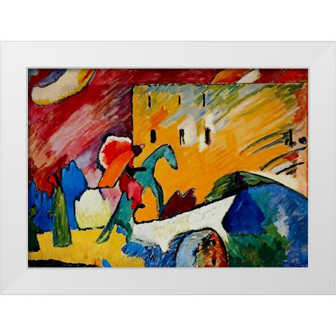 Improvisation no.3 1909 White Modern Wood Framed Art Print by Kandinsky, Wassily