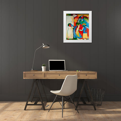 Improvisation no.6 African 1909 White Modern Wood Framed Art Print by Kandinsky, Wassily