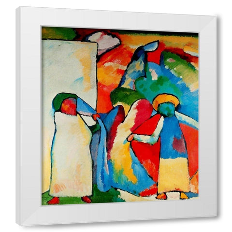 Improvisation no.6 African 1909 White Modern Wood Framed Art Print by Kandinsky, Wassily