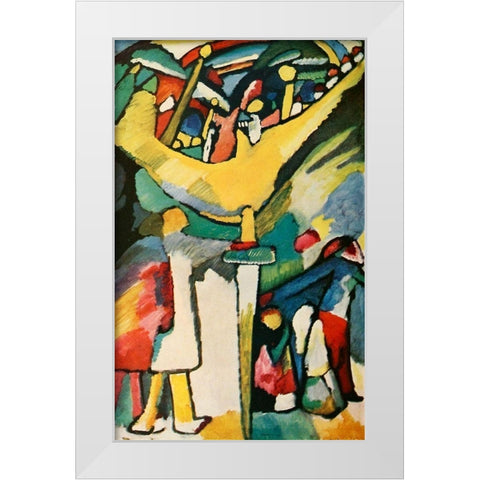 Improvisation no.8 1909 White Modern Wood Framed Art Print by Kandinsky, Wassily