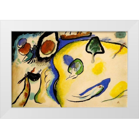 Improvisation no.25 1912 White Modern Wood Framed Art Print by Kandinsky, Wassily
