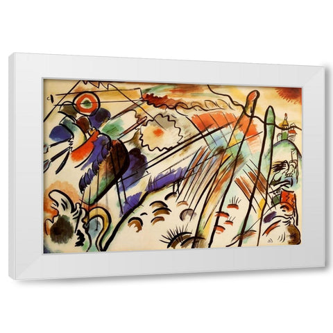 Improvisation no.28a 1911-12 White Modern Wood Framed Art Print by Kandinsky, Wassily