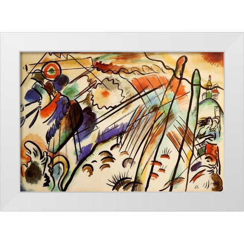 Improvisation no.28a 1911-12 White Modern Wood Framed Art Print by Kandinsky, Wassily
