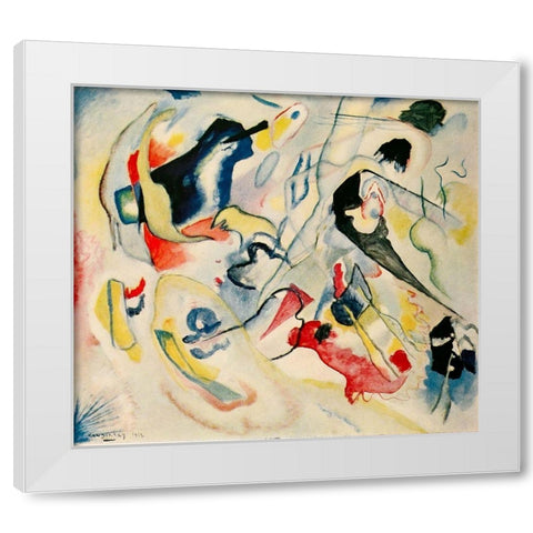 Improvisation no.29 Swan 1912 White Modern Wood Framed Art Print by Kandinsky, Wassily