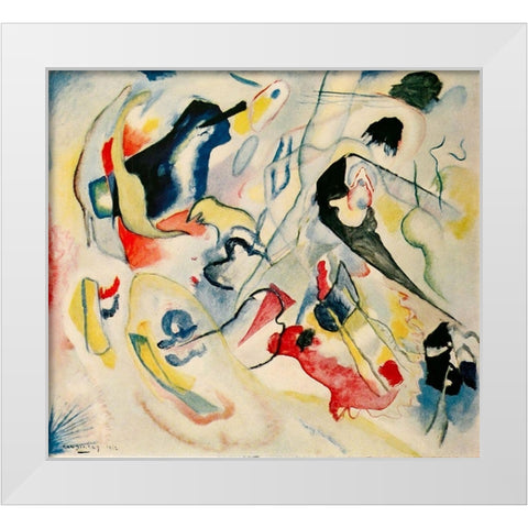 Improvisation no.29 Swan 1912 White Modern Wood Framed Art Print by Kandinsky, Wassily