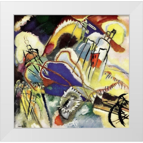 Improvisation no.30 White Modern Wood Framed Art Print by Kandinsky, Wassily