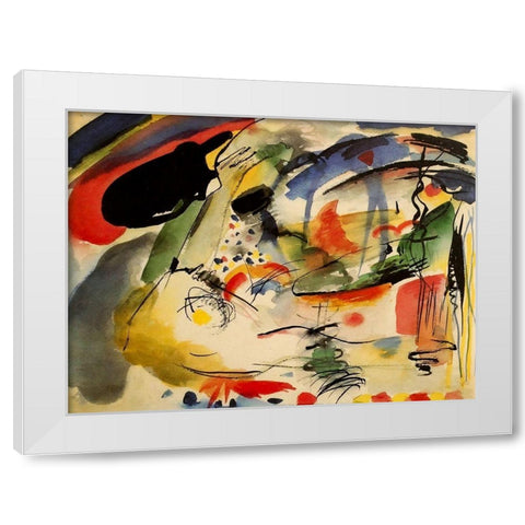 Improvisation no.33 1913 White Modern Wood Framed Art Print by Kandinsky, Wassily