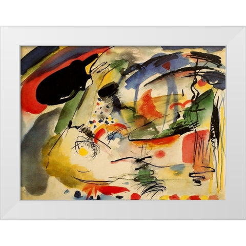 Improvisation no.33 1913 White Modern Wood Framed Art Print by Kandinsky, Wassily