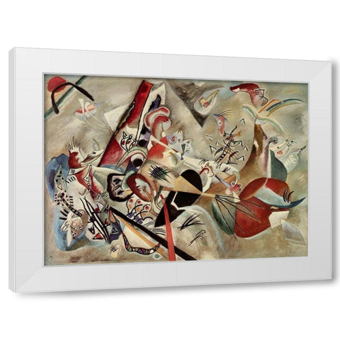 In Grey 1919 White Modern Wood Framed Art Print by Kandinsky, Wassily